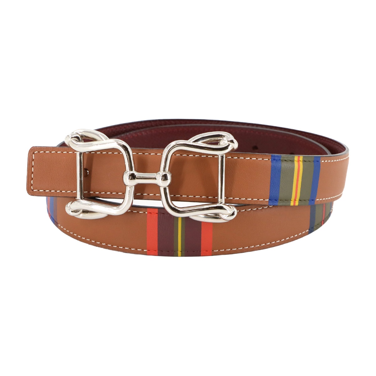 HERMES リバーシブル ベルト スイフト エプソン マルチカラー 70 U刻印 Reversible Belt エルメス 90303791