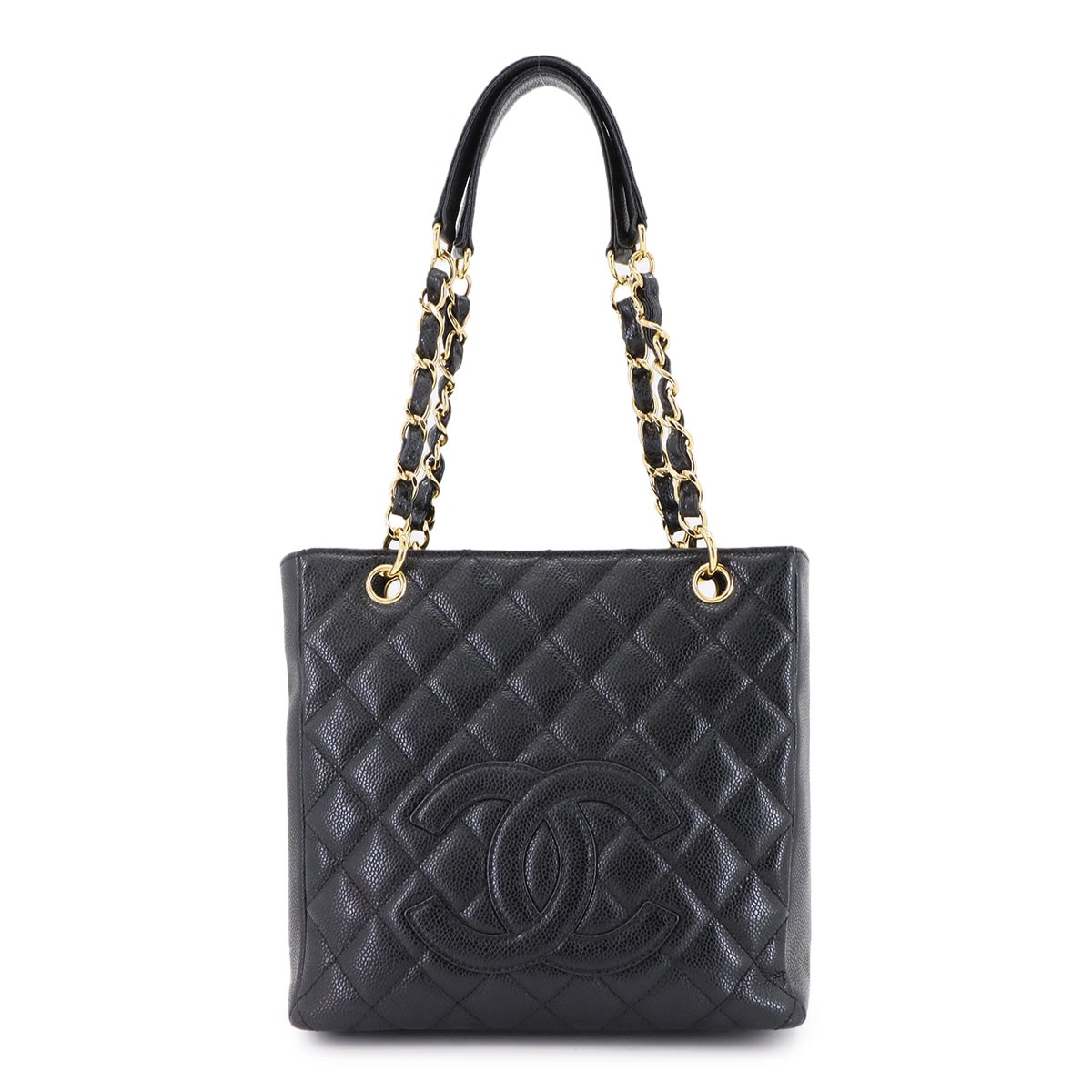 CHANEL マトラッセ PST チェーン トート バッグ キャビアスキン ブラック A20994 ゴールド 金具 Matelasse PST Tote Bag シャネル 90303857
