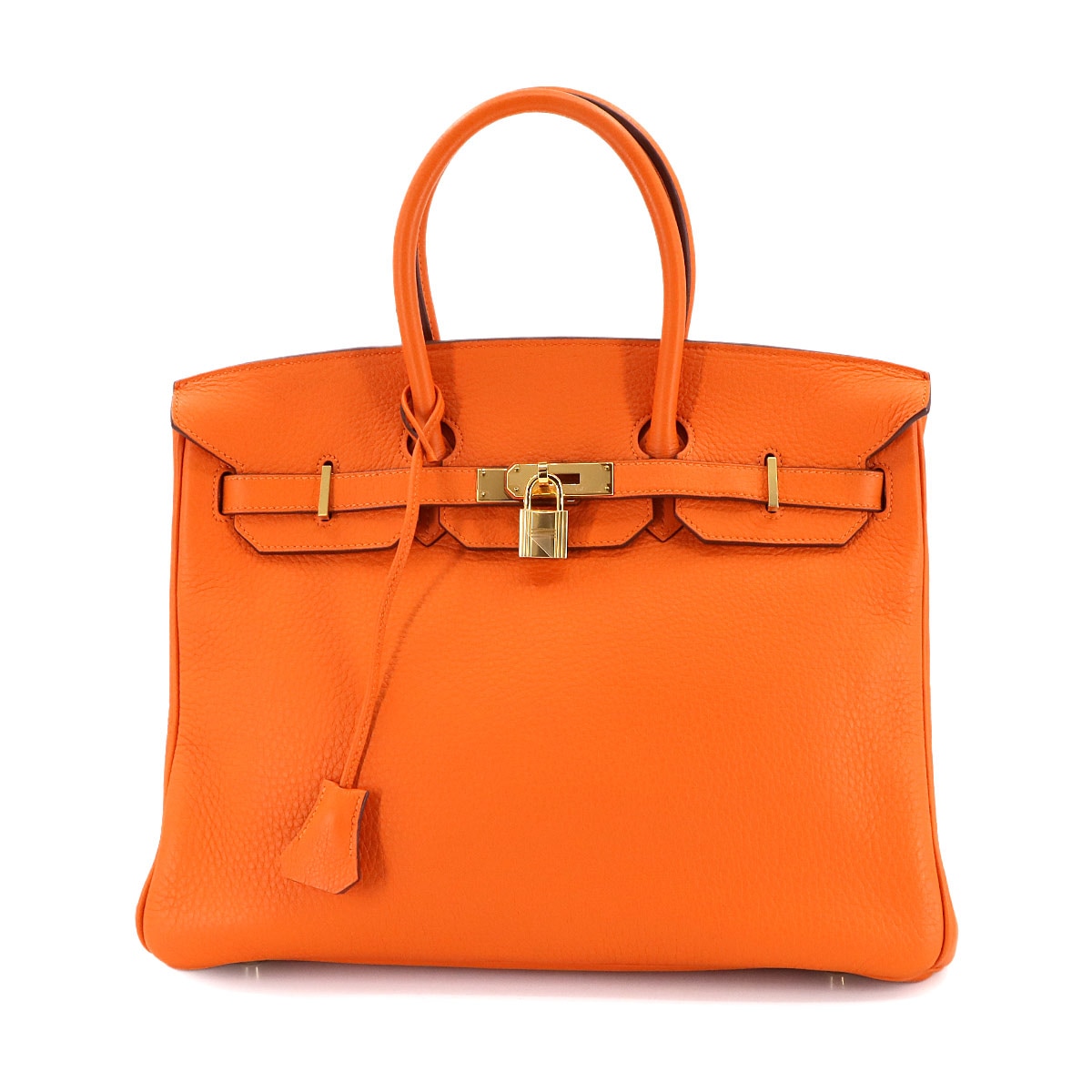 HERMES バーキン35 トゴ オレンジ ハンド バッグ □M刻印 ゴールド 金具 Birkin エルメス 90304783