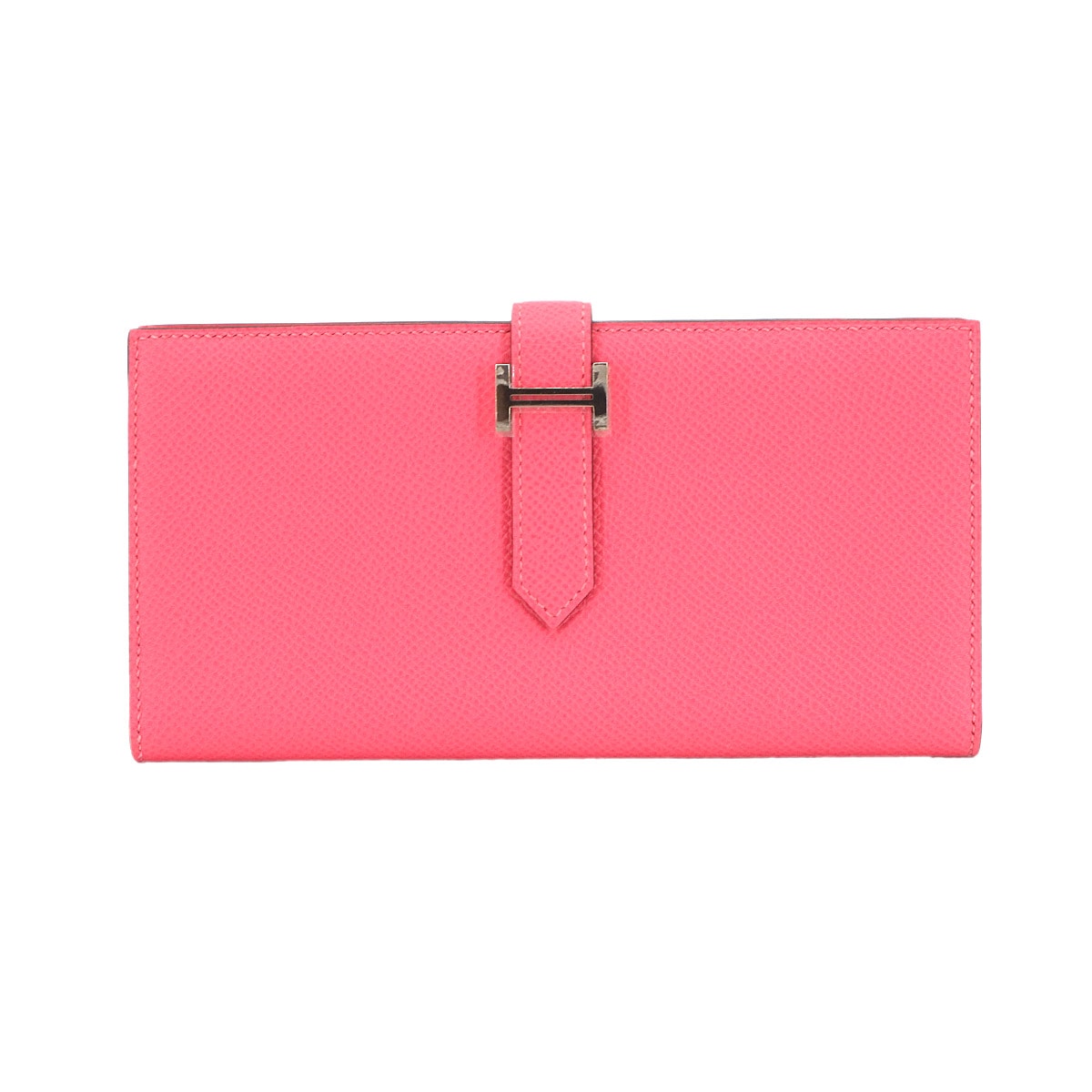 HERMES ベアンスフレ 二つ折り 長財布 エプソン ローズアザレ D刻印 シルバー 金具 Bearn Soufflet Wallet エルメス 90304847