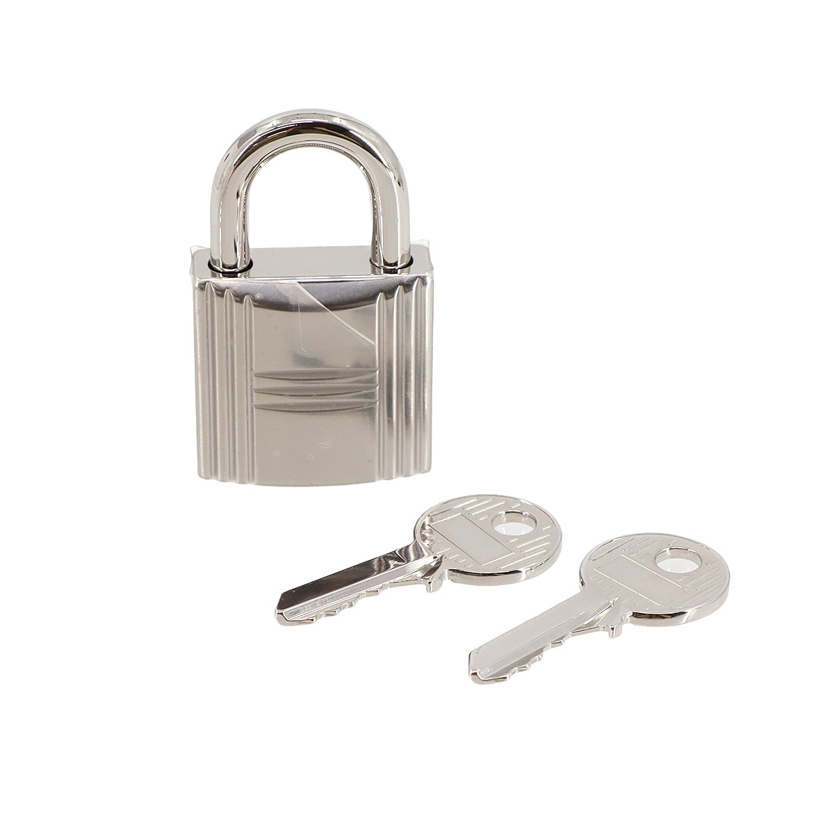 HERMES カデナ 鍵 セット 南京錠 シルバー ロック ラージ Cadena Lock Large エルメス 90305375