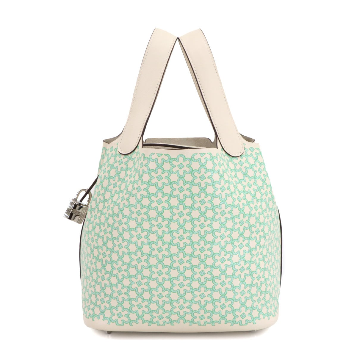 HERMES ピコタンロック PM ラッキーデイジー ハンド バッグ スイフト ナタ ヴェール ブラン U刻印 Picotin Lock PM エルメス 90305409