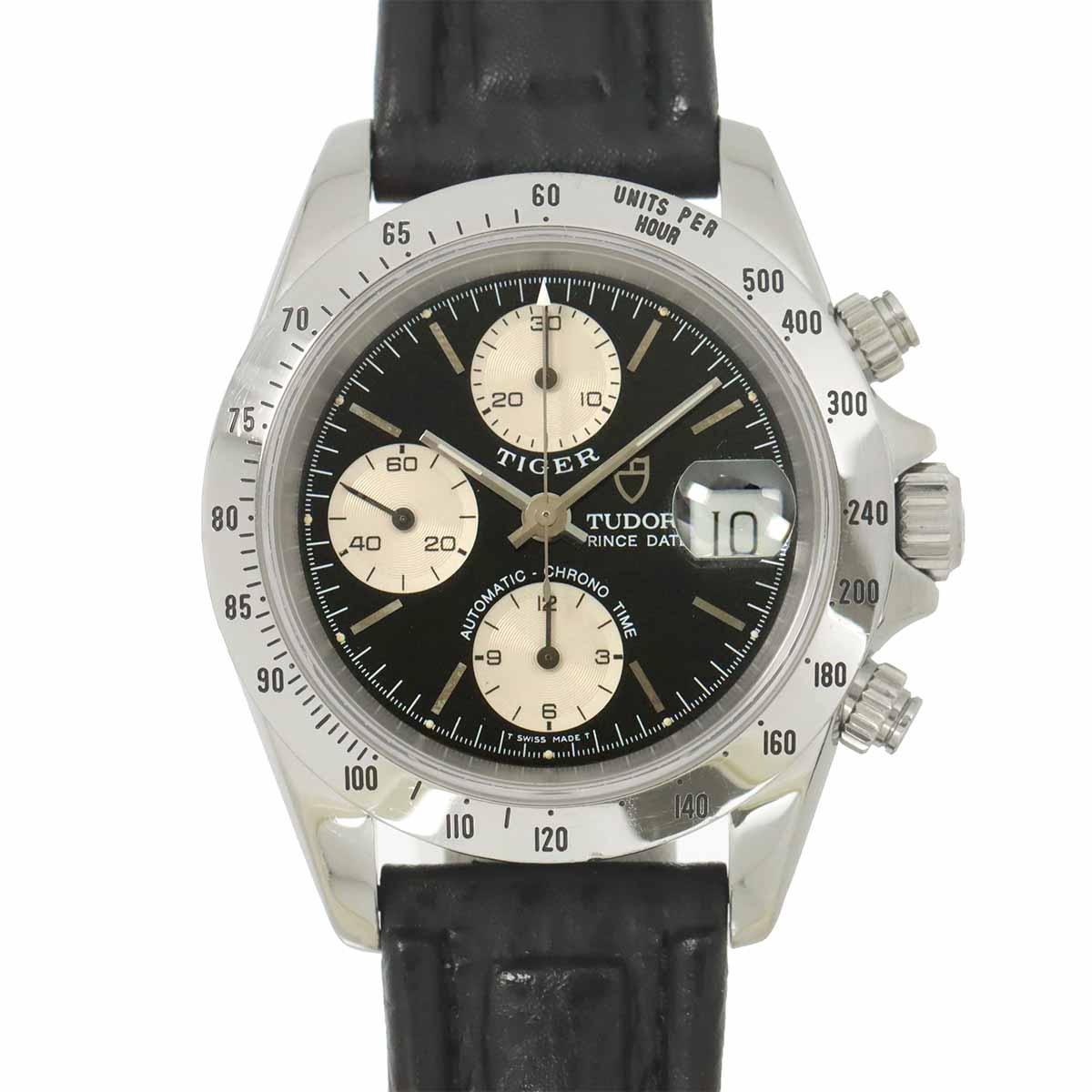 TUDOR クロノタイム タイガー プリンスデイト 79280P クロノグラフ メンズ 腕時計 ブラック オートマ 自動巻き ウォッチ Chrono Time チューダー チュードル 90304758