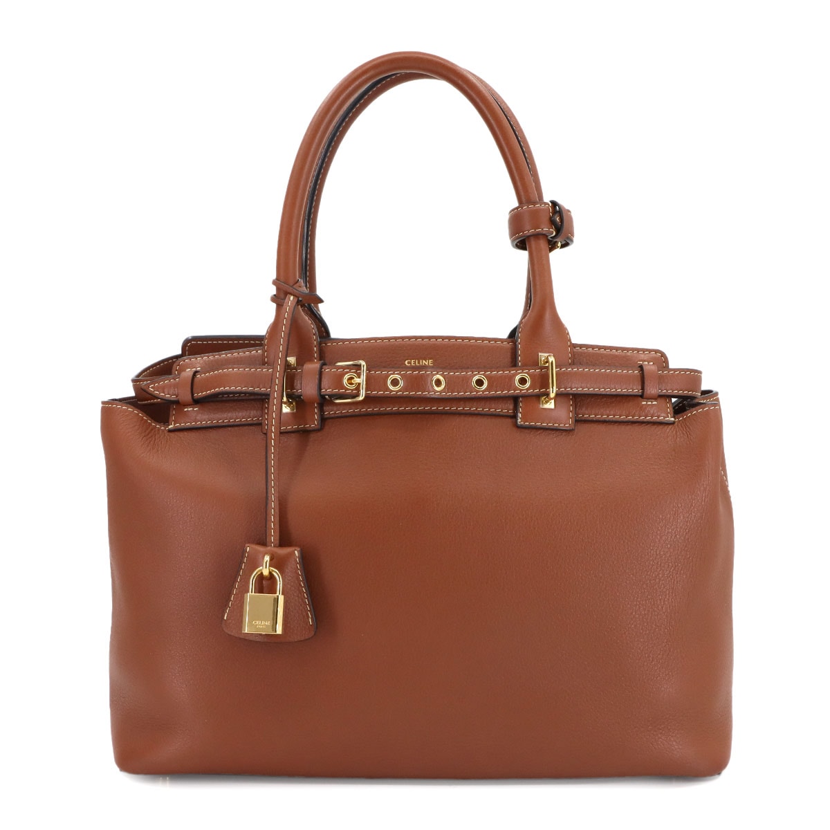 CELINE コンティ トート バッグ レザー タン 199873EZJ ゴールド 金具 Conti Bag セリーヌ 90302020