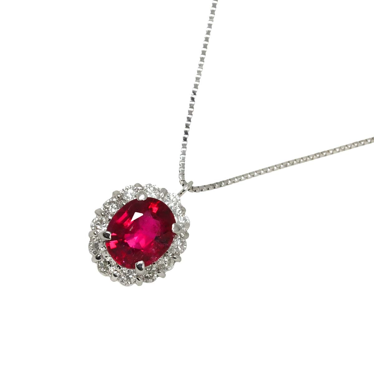 トルマリン 1.14ct ダイヤ 0.32ct ネックレス 45cm K18 WG ホワイトゴールド 750 Tourmaline Necklace 90303705