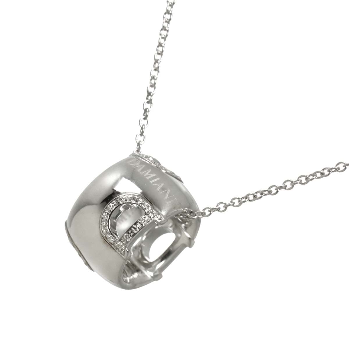DAMIANI クロス ダイヤ ネックレス 50cm K18 WG ホワイトゴールド 750