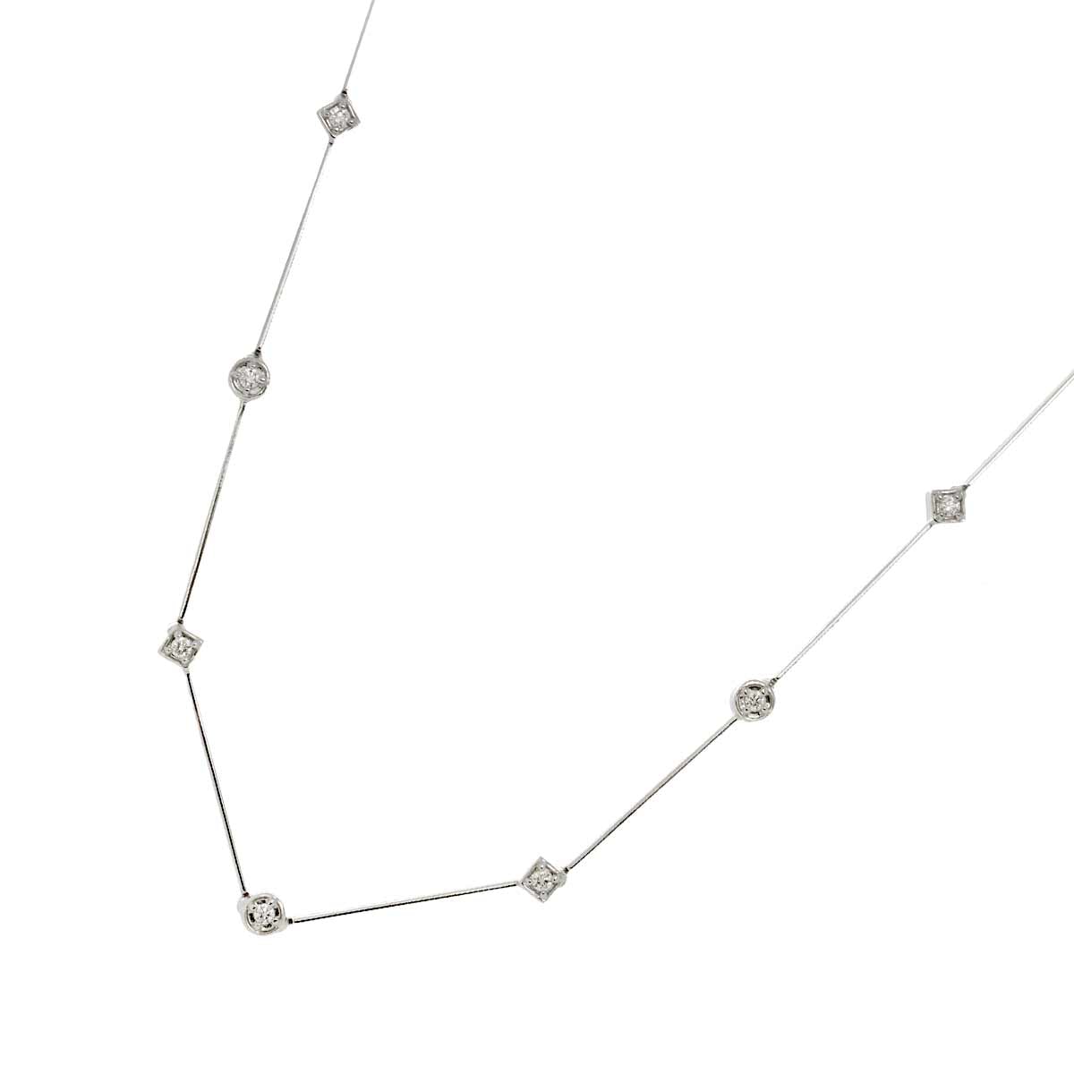 TASAKI ダイヤ 0.29ct ネックレス 42cm K18 WG ホワイトゴールド 750 田崎真珠 Necklace タサキ 90303354