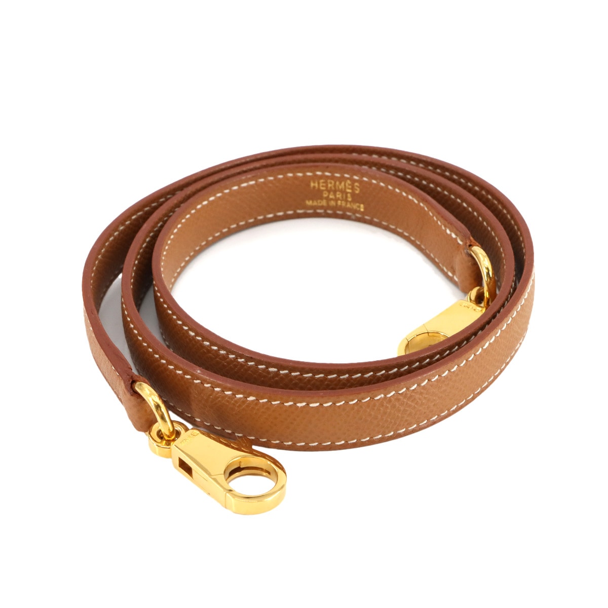 HERMES ケリー ボリード ショルダー ストラップ クシュベル エプソン ゴールド ブラウン 小物 Shoulder Strap エルメス 90304713