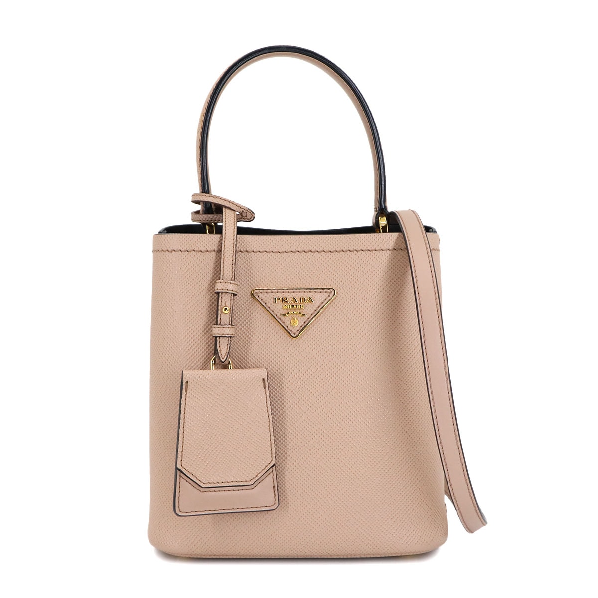 PRADA ポーチ ナイロン ブラック 刺繍 ゴールド 金具 Pouch プラダ