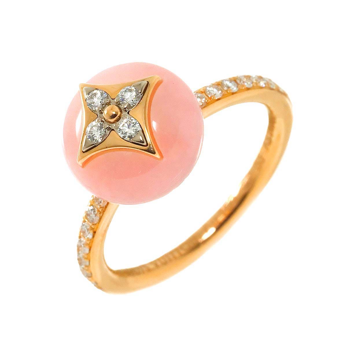 LOUIS VUITTON バーグB ブロッサム #53 リング ピンクオパール ダイヤ K18 PG ピンクゴールド 750 Blossom Ring ルイヴィトン 90302753