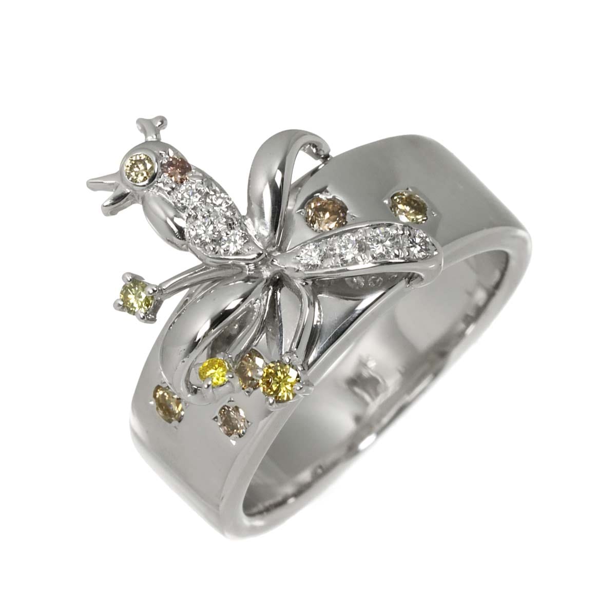 TASAKI 17.5号 リング ダイヤ 0.35ct K18 WG ホワイトゴールド 750 指輪 田崎真珠 鳥 Diamond Ring タサキ 90303991