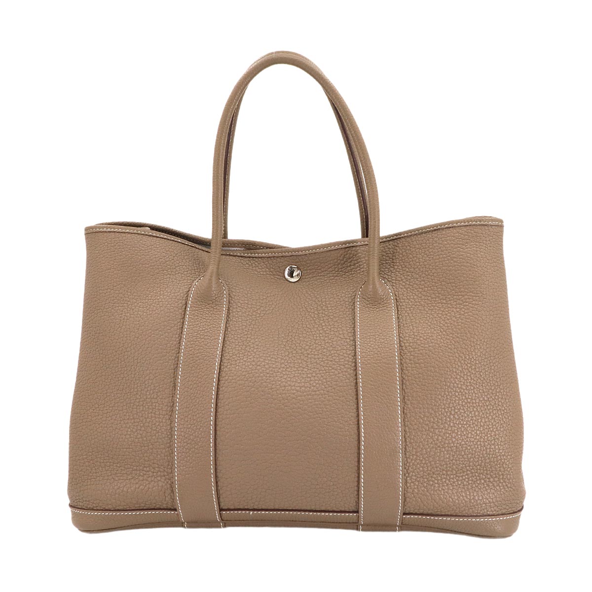 HERMES ガーデンパーティ 36 PM トート バッグ ネゴンダ エトゥープ □Q刻印 シルバー 金具 Garden Party PM エルメス 90306371