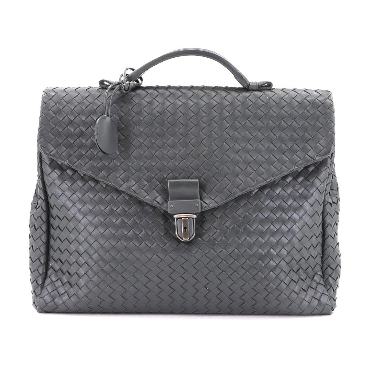 BOTTEGA VENETA イントレチャート ブリーフケース ビジネス バッグ レザー グレー 13378 Intrecciato Briefcase ボッテガ ヴェネタ 90306570