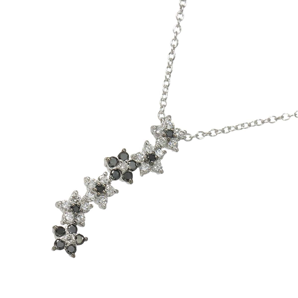 Ponte Vecchio ダイヤ 0.38ct/0.24ct ネックレス 40cm K18 WG ホワイトゴールド 750 花 Diamond Necklace ポンテヴェキオ 90301875