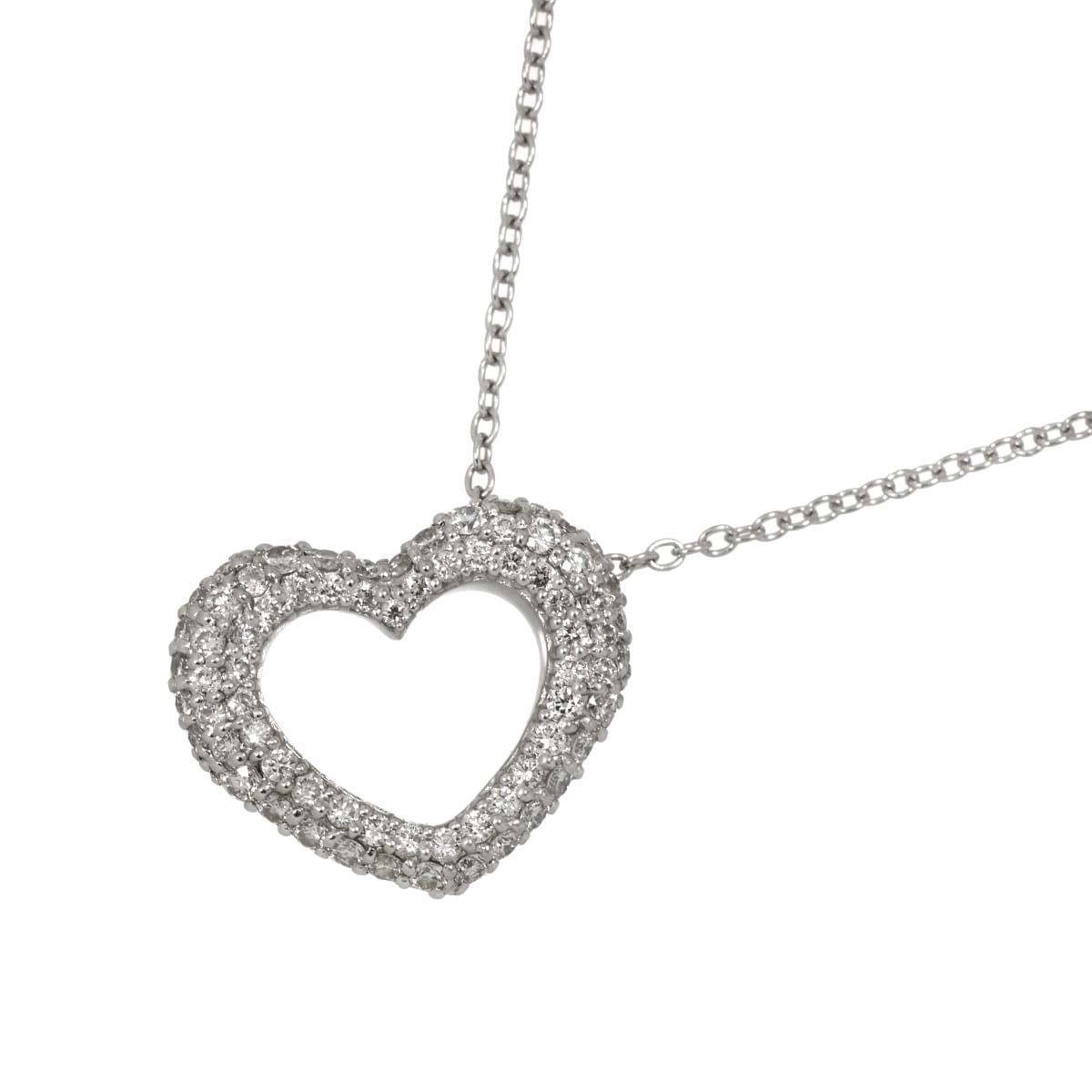 Ponte Vecchio エモツィオーネ ハート ダイヤ 0.72ct ネックレス 40cm K18 WG ホワイトゴールド 750 Diamond Necklace ポンテヴェキオ 90303940