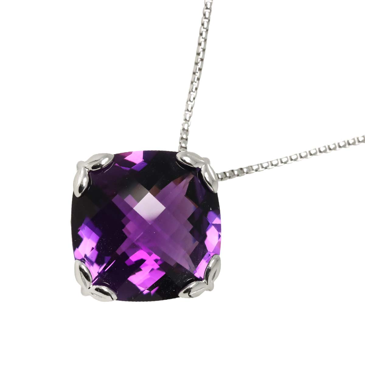 TASAKI アメジスト 23.57ct ダイヤ 0.03ct ネックレス 50cm K18 WG ホワイトゴールド 750 田崎真珠 Amethyst Necklace タサキ 90304115