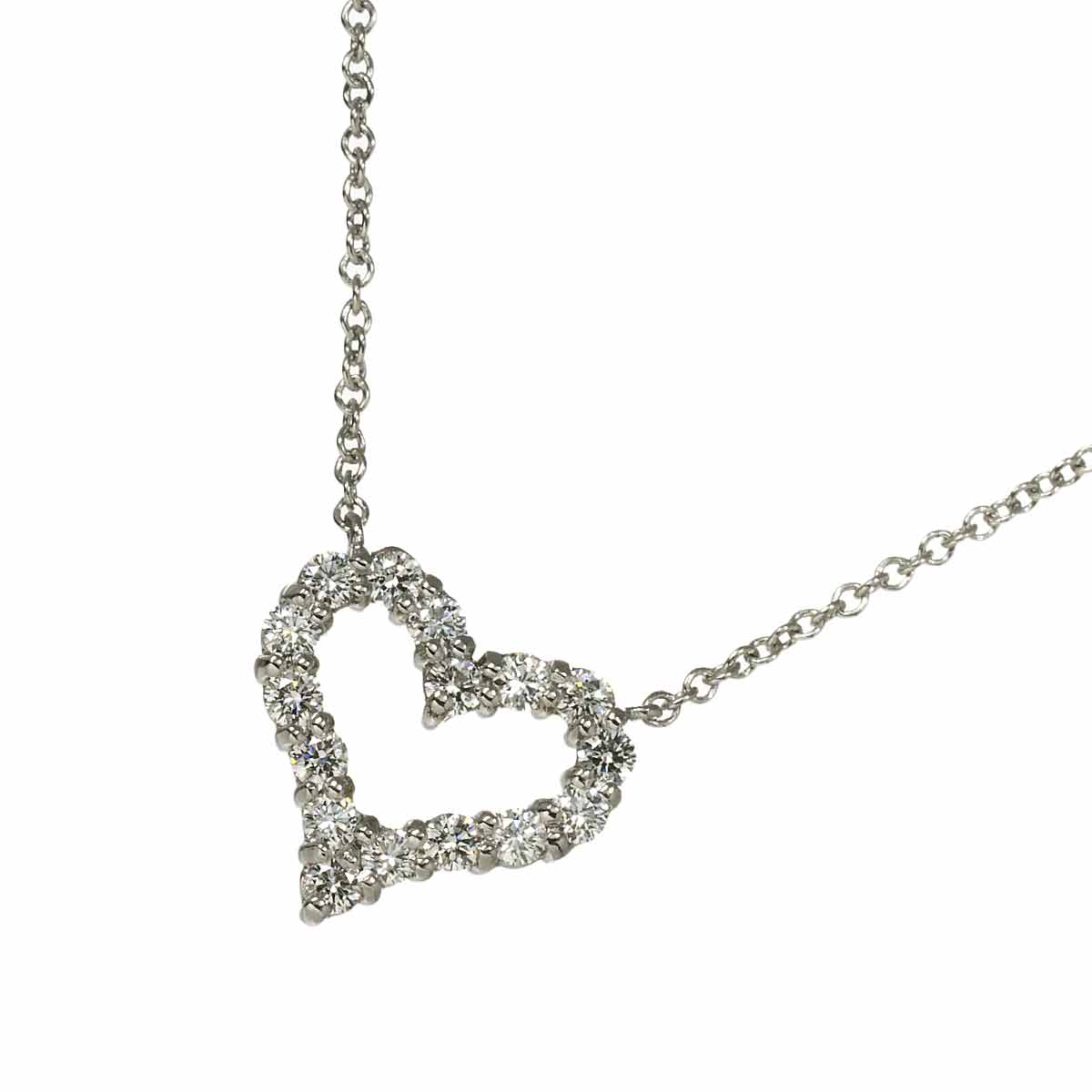 TIFFANY&Co. センチメンタル ハート ダイヤ ネックレス 40cm Pt プラチナ Diamond Necklace ティファニー 90305065