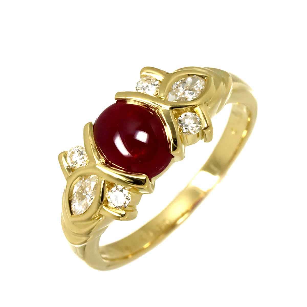 Ponte Vecchio 13号 リング ルビー 1.60ct ダイヤ 0.39ct K18 YG イエローゴールド 750 指輪 Ruby Ring ポンテヴェキオ 90305540