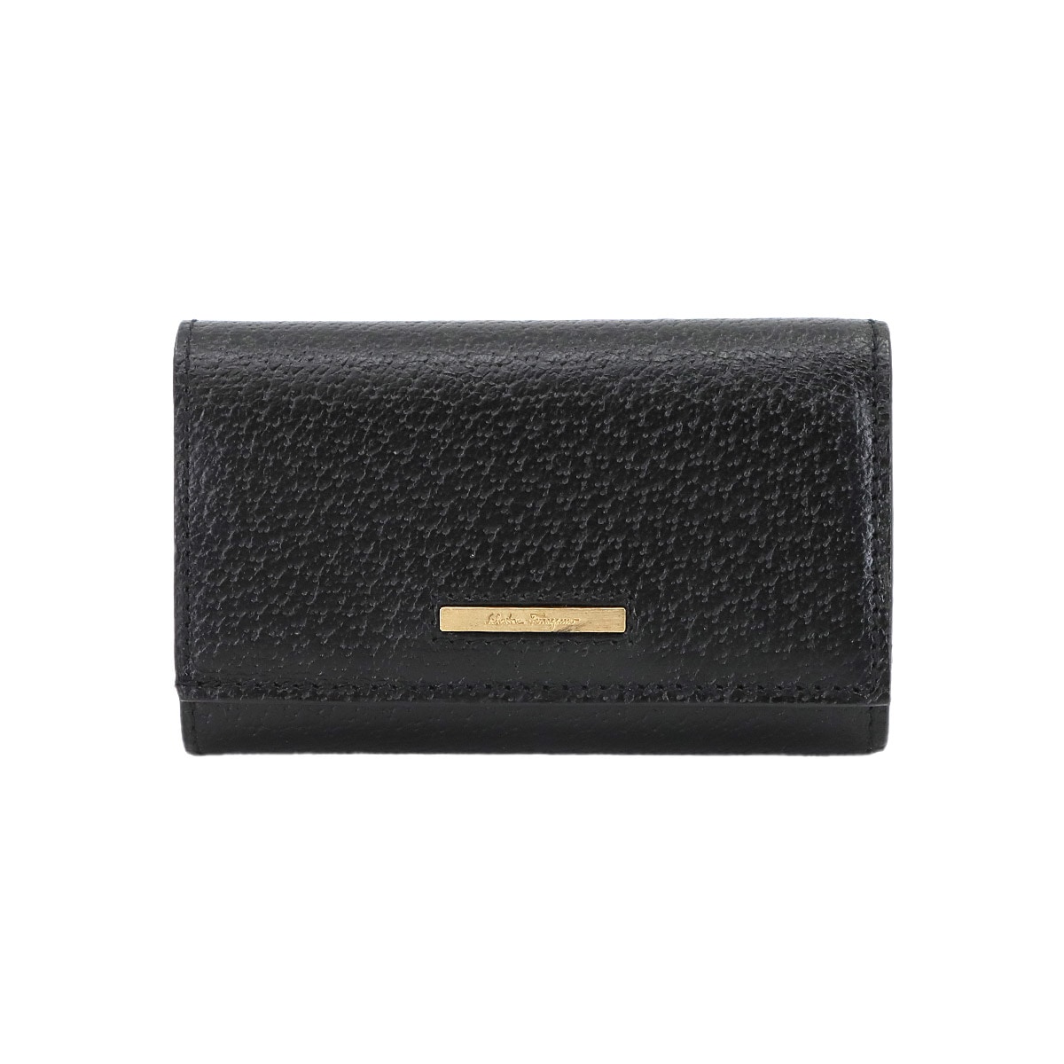 Salvatore Ferragamo 6連 キーケース レザー ブラック ゴールド 金具 Key Case サルヴァトーレ フェラガモ 90305698