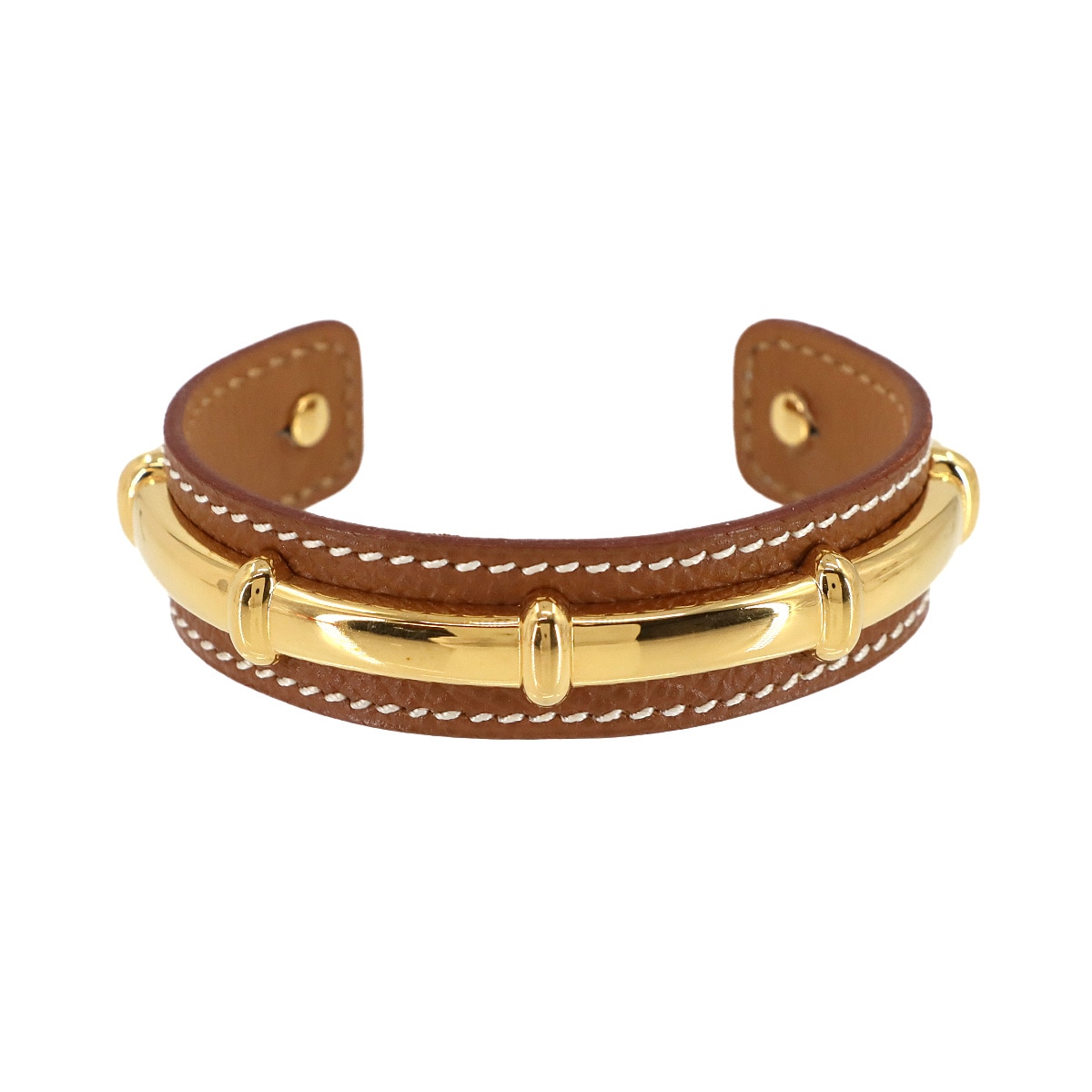 HERMES アガタ バングル ブレスレット クシュベル エプソン ゴールド Agata Bangle エルメス 90305774