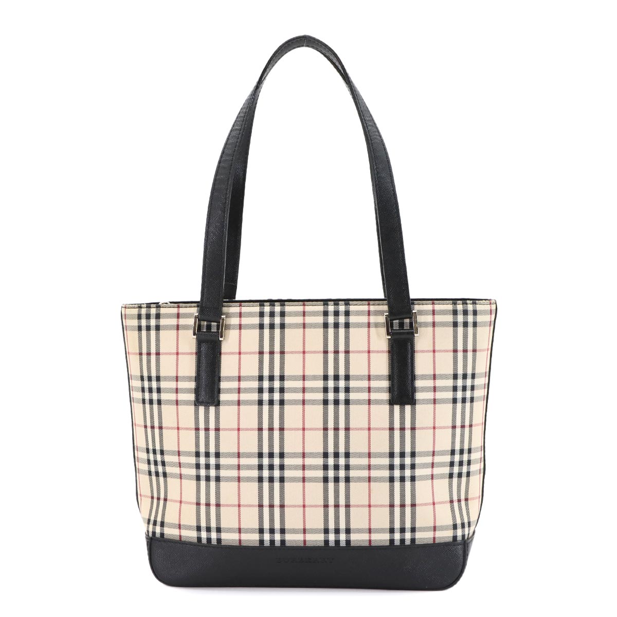BURBERRY ノバチェック ハンド バッグ キャンバス レザー ベージュ