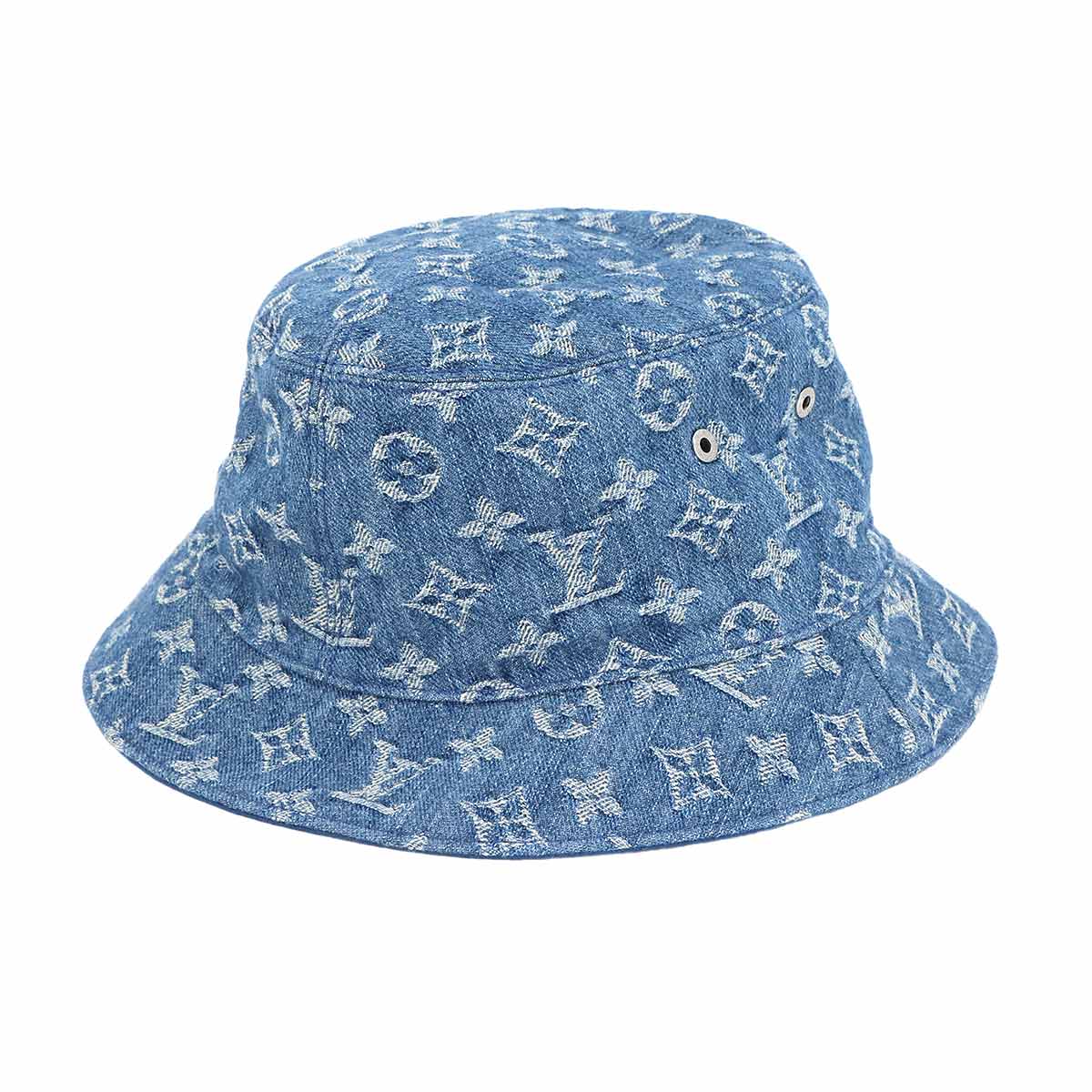 LOUIS VUITTON バケットハット モノグラム エッセンシャル 帽子 コットン ブルー M78773 Hat ルイ ヴィトン 90306440