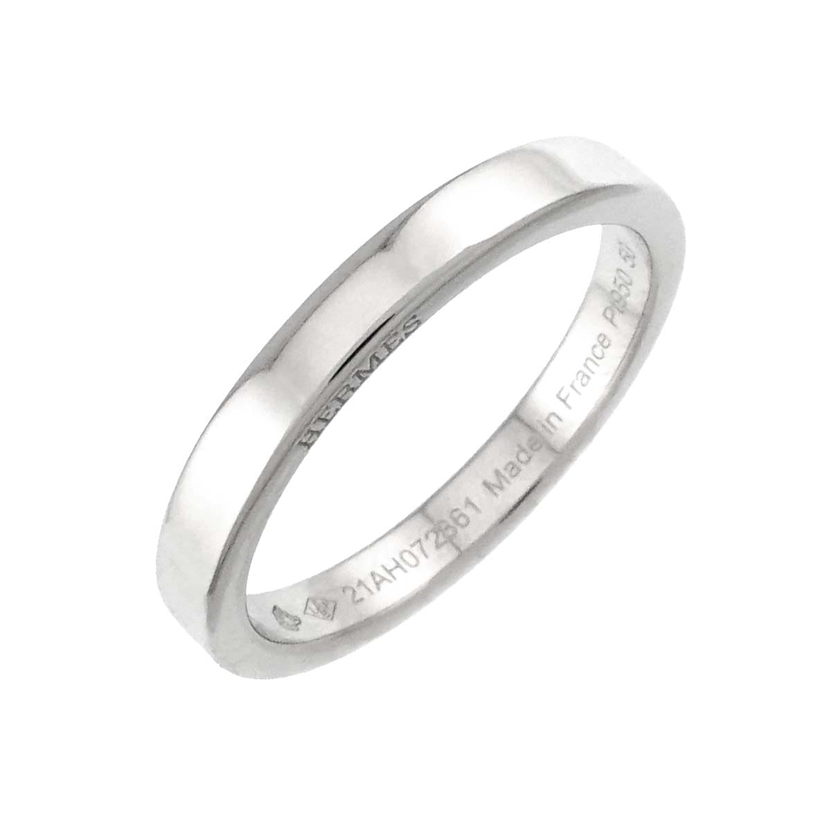 HERMES フィル カレ #50 リング Pt プラチナ 指輪 Band Ring【証明書付き】エルメス 90307757