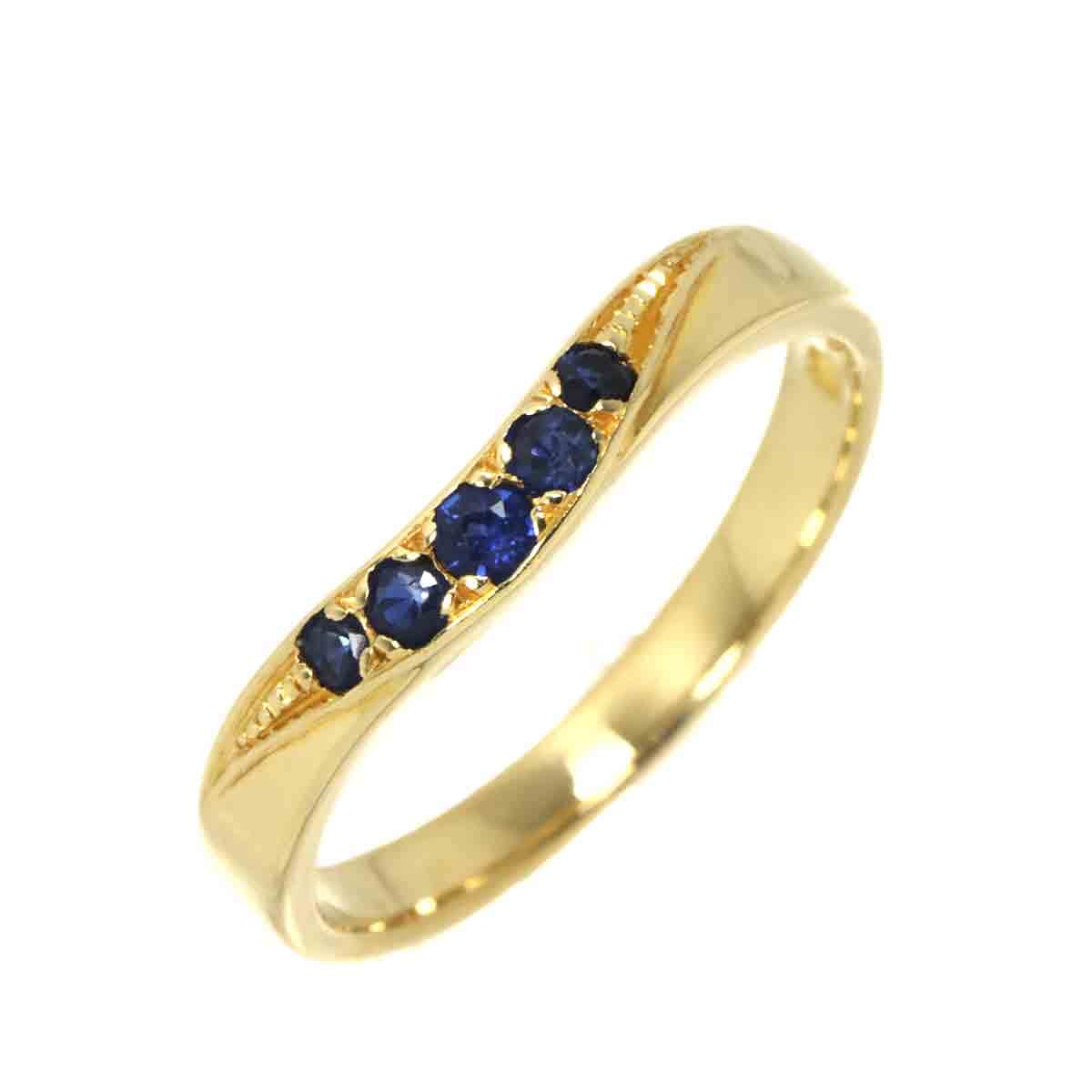 MIKIMOTO 10.5号 リング サファイヤ K18 YG イエローゴールド 750 指輪 Sapphire Ring ミキモト 90303942