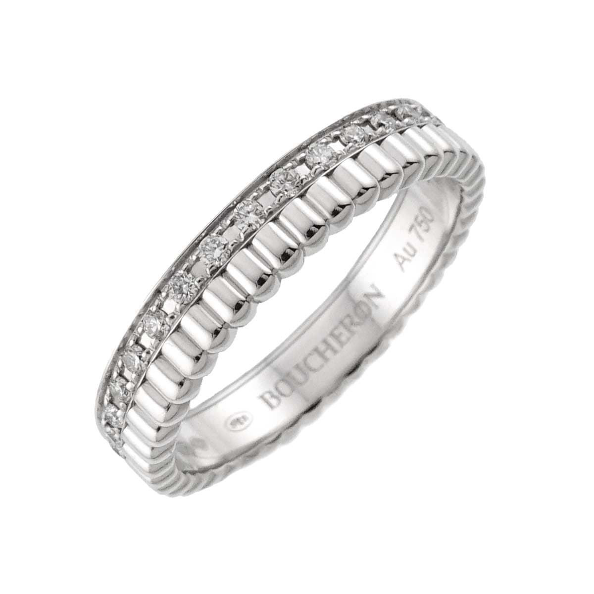 BOUCHERON キャトル ラディアント #48 リング ハーフ フルパヴェ ダイヤ K18 WG ホワイトゴールド 750 指輪 Quatre Radiant Ring ブシュロン 90304319