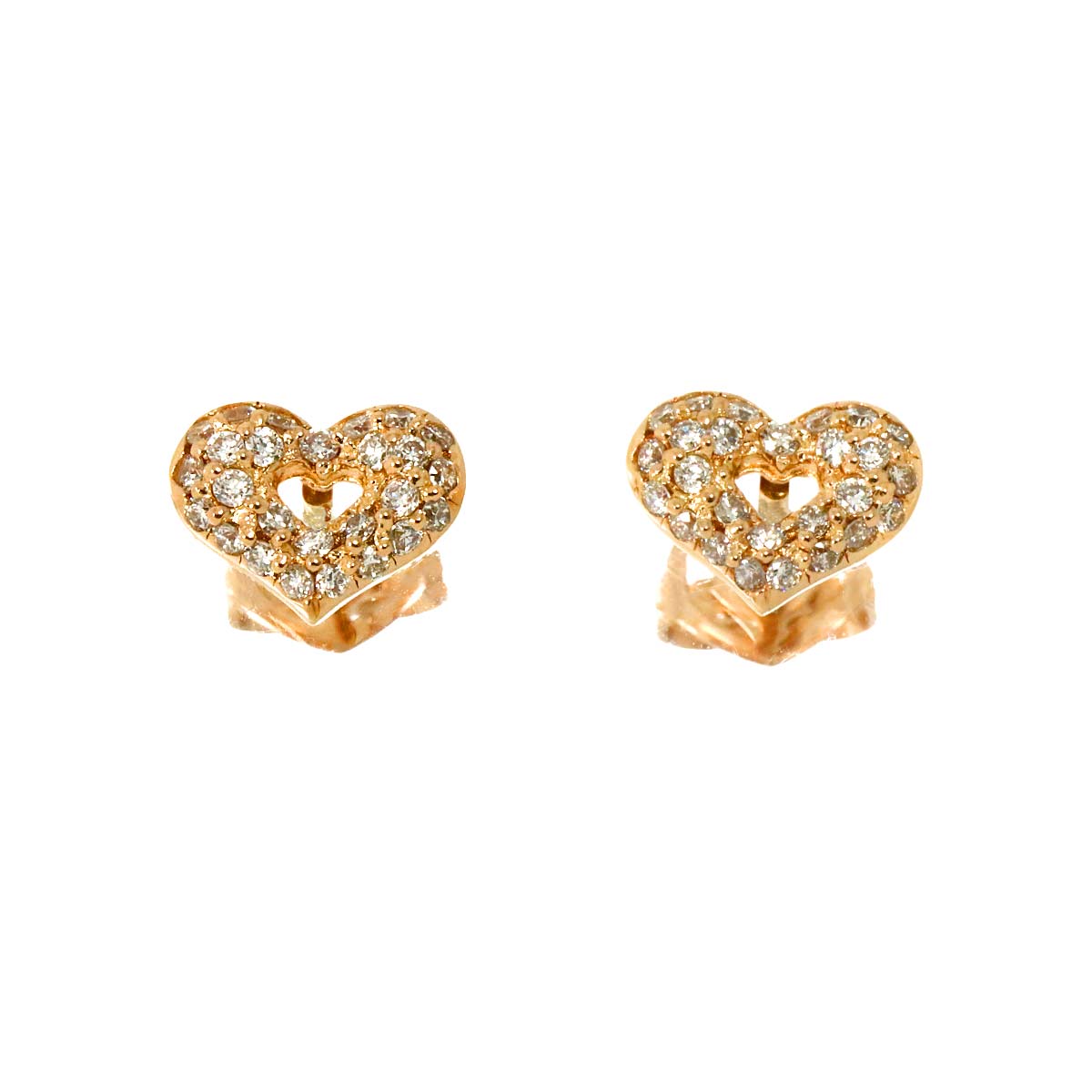 Ponte Vecchio ダイヤ 0.12ct/0.12ct ハート ピアス K18 PG ピンクゴールド 750 Earrings Pierced ポンテヴェキオ 90307746