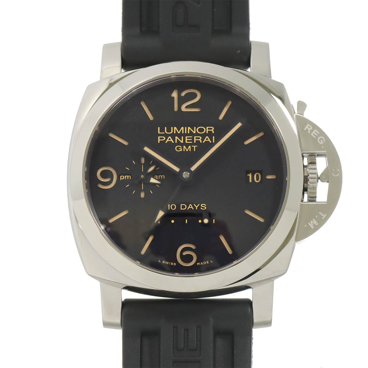 PANERAI ルミノール 1950 10デイズ GMT アッチャイオ PAM00533 メンズ 腕時計 デイト ブラック パワーリザーブ オートマ 自動巻き ウォッチ Luminor パネライ 90289980