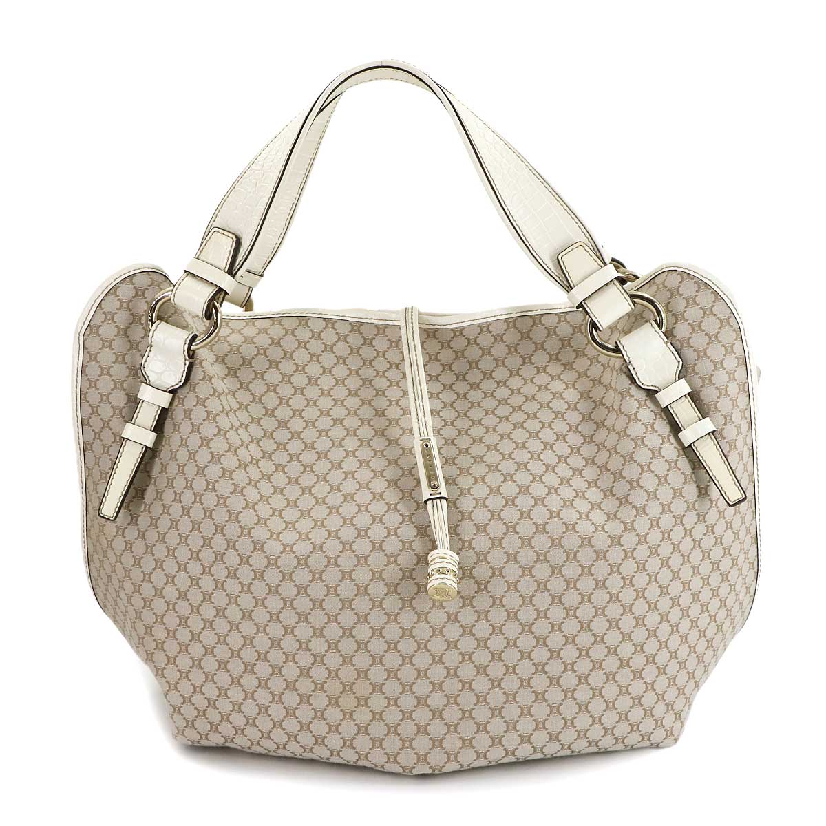CELINE ビタースウィート トート バッグ キャンバス レザー ベージュ ゴールド 金具 Bittersweet Tote Bag セリーヌ 90306203