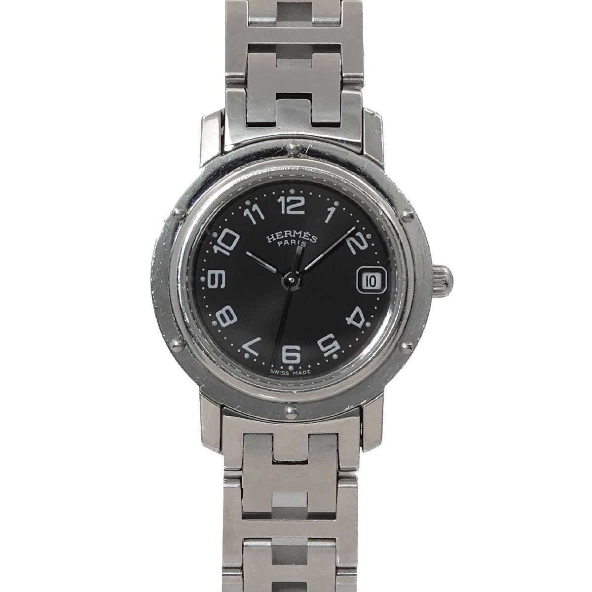 エルメス クリッパー CL4.220 コンビ クォーツ デイト レディース 時計 HERMES クリッパー コンビ CL4 220 レディース 腕時計 デイト ホワイト