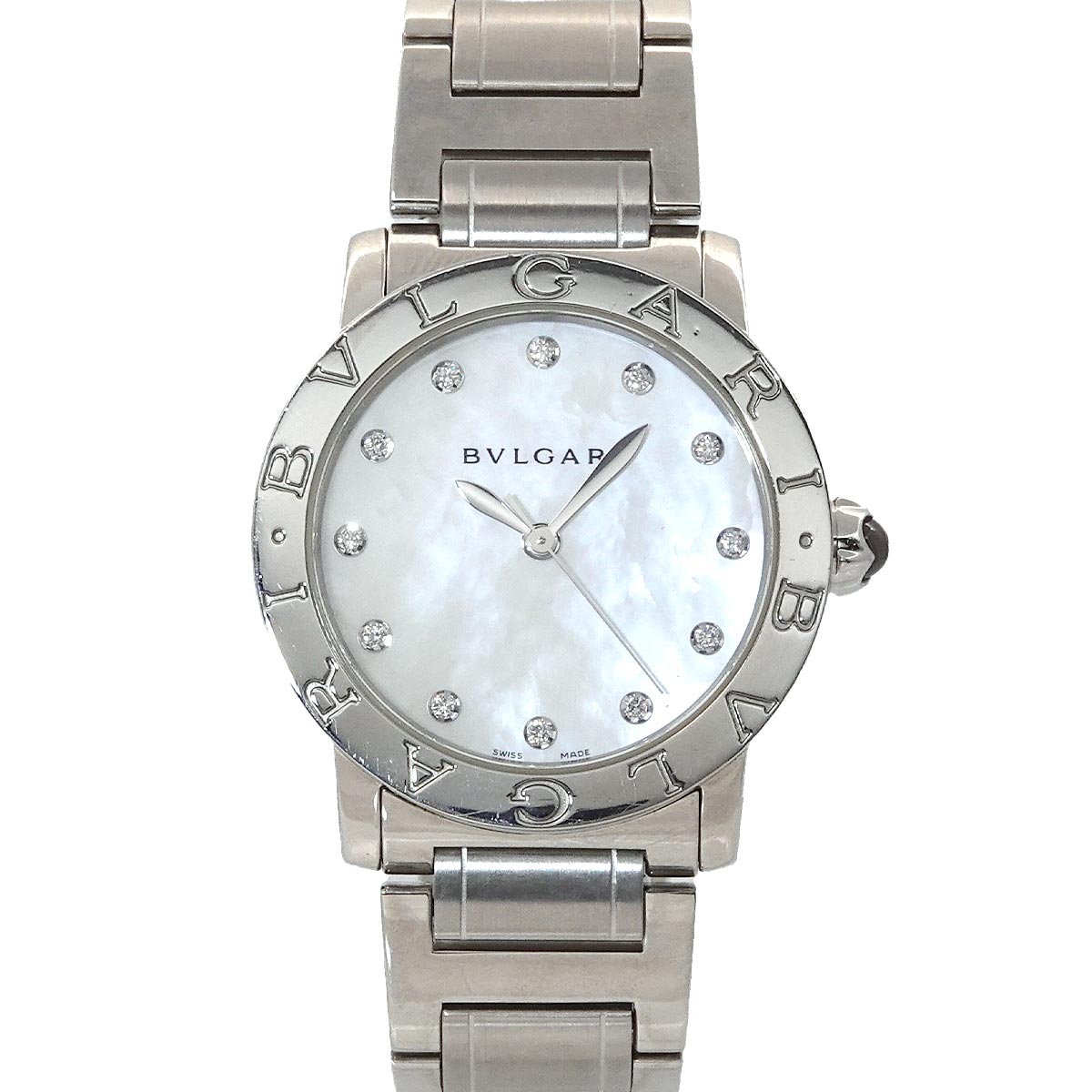 BVLGARI ブルガリブルガリ BBL33S 12P ダイヤ ボーイズ 腕時計 デイト ホワイトシェル オートマ 自動巻き ウォッチ BVLGARIBVLGARI ブルガリ 90308049