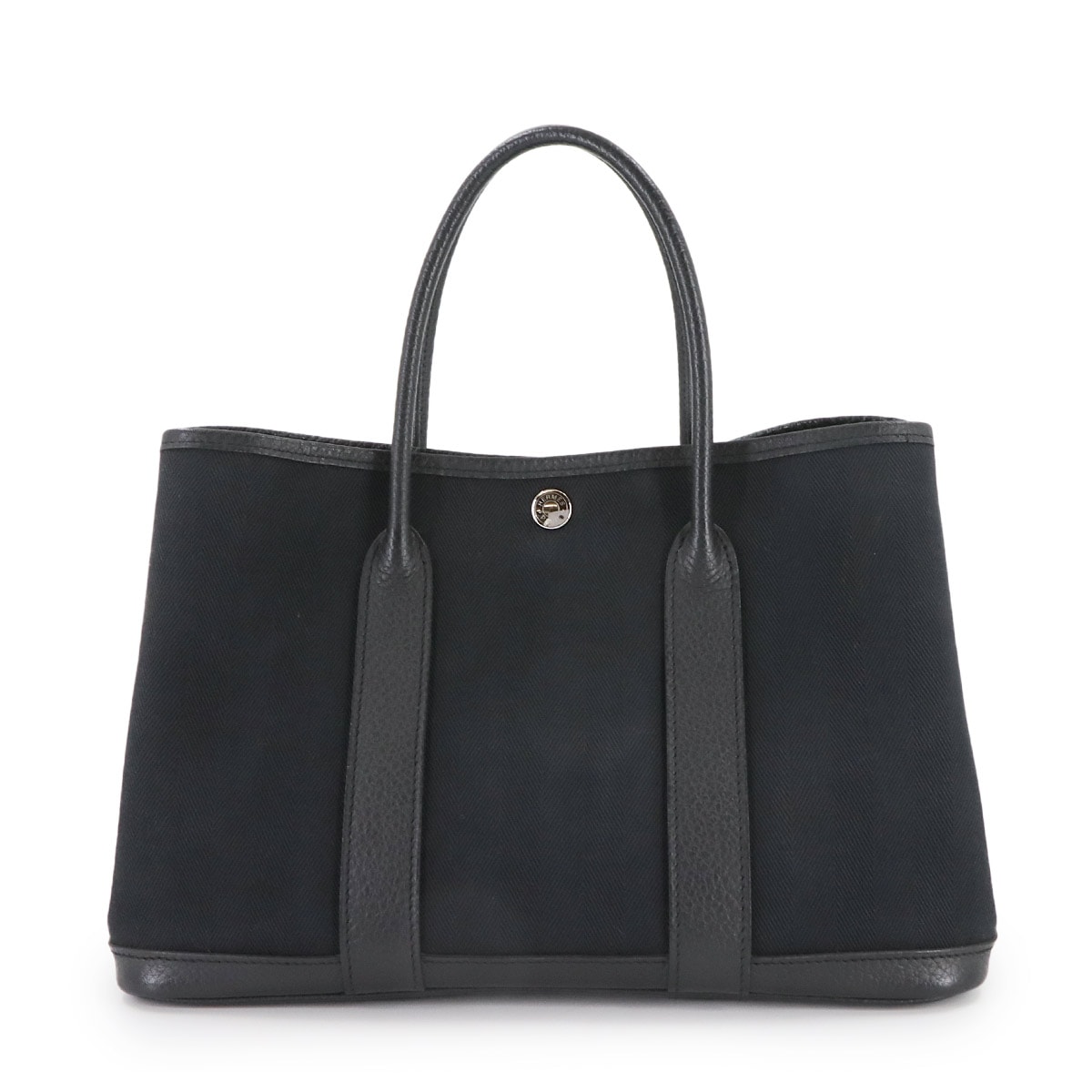 HERMES ガーデンパーティ TPM トート バッグ トワルシェブロン ネゴンダ ブラック T刻印 Garden Party TPM エルメス 90304794