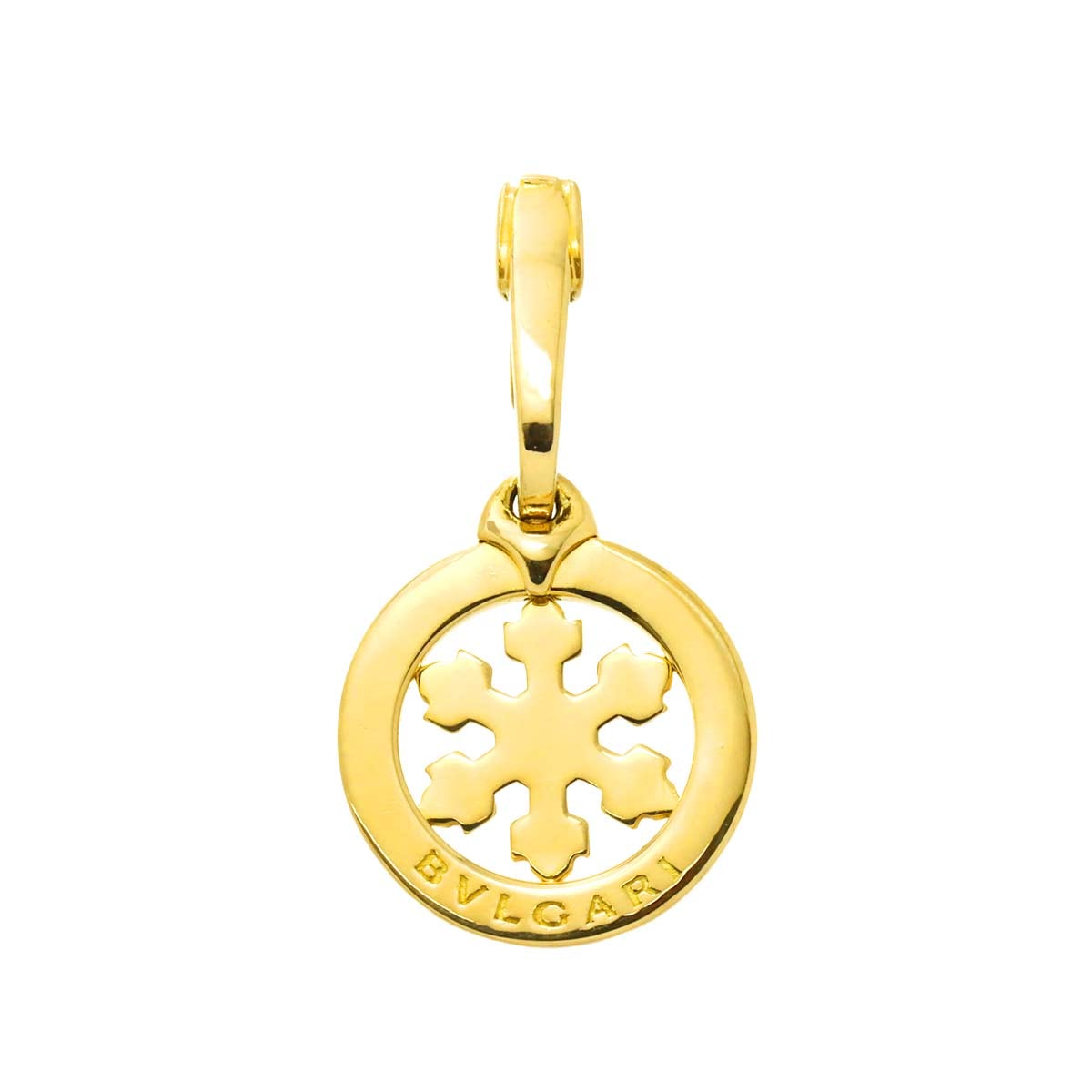 BVLGARI トンド スノーフレーク ペンダント トップ K18 YG イエローゴールド 750 チャーム Pendant Top ブルガリ 90303965