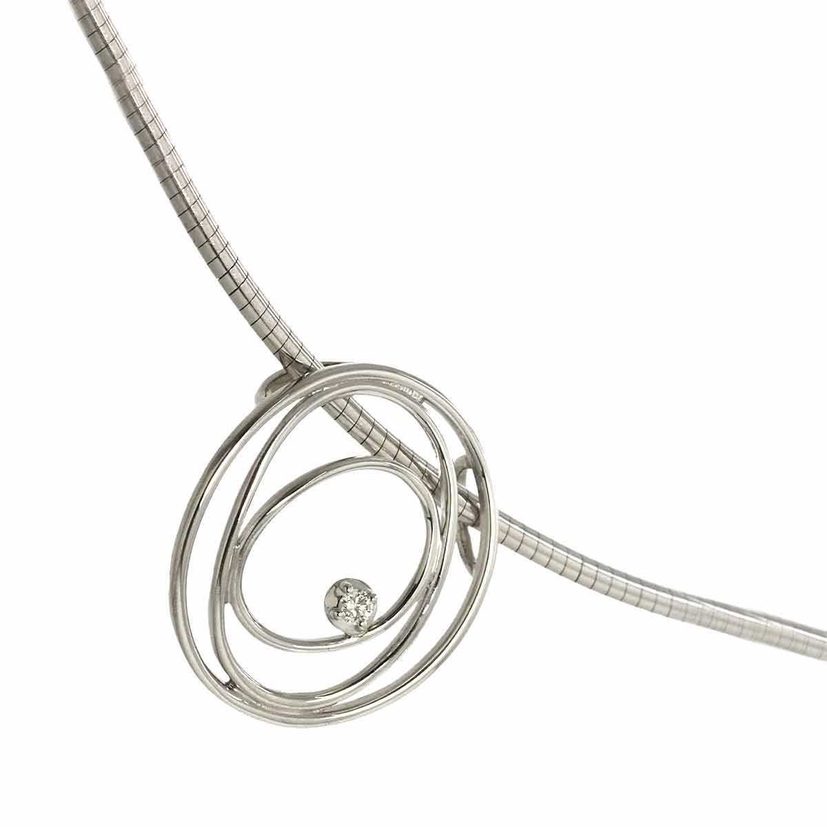 TASAKI ダイヤ 0.01ct ネックレス 42cm K18 WG ホワイトゴールド 750 田崎真珠 Diamond Necklace タサキ 90304009