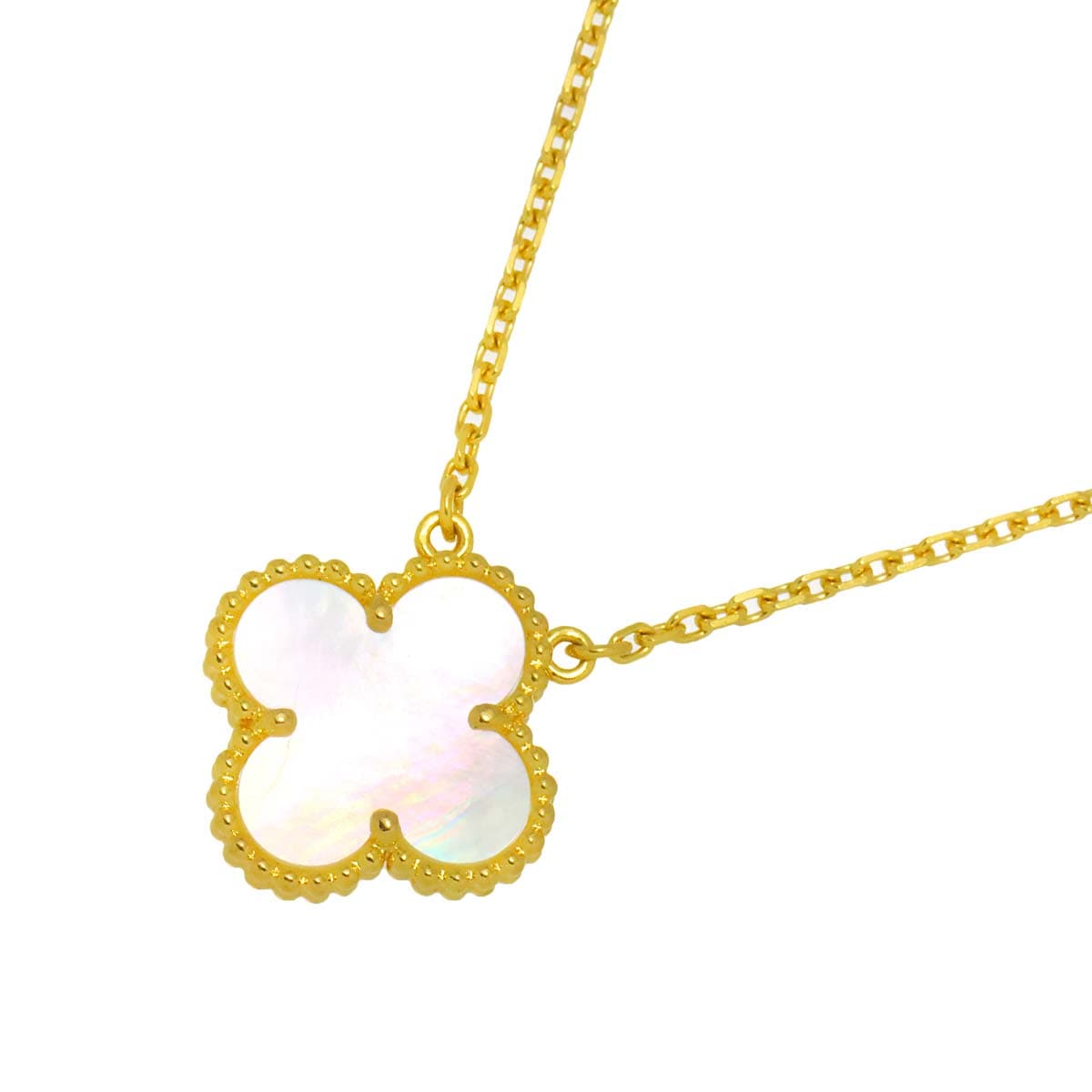 Van Cleef & Arpels ヴィンテージ アルハンブラ シェル ネックレス 42cm K18 YG 750 VCA Vintage Alhambra ヴァンクリーフ & アーペル 90304041