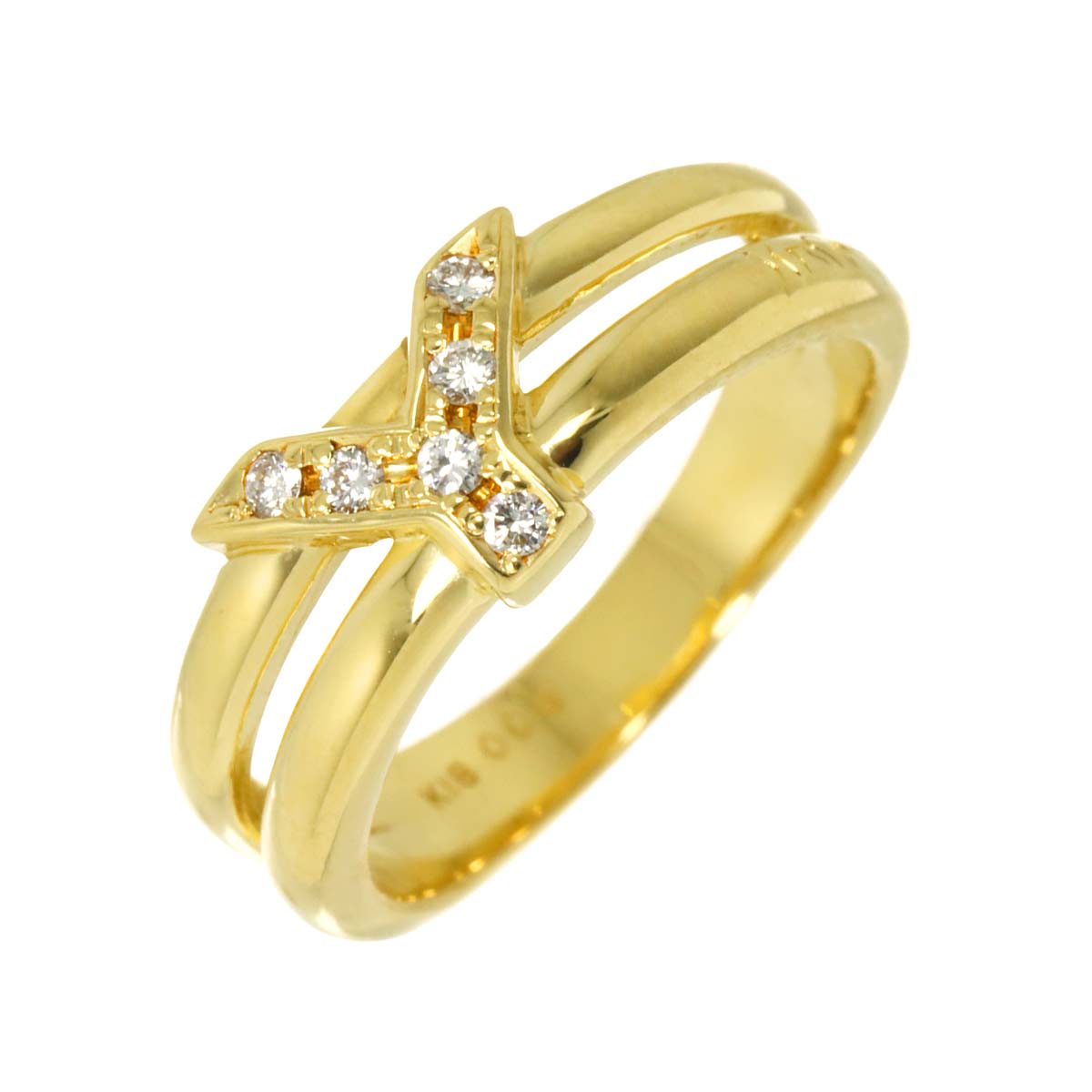 Yves Saint Laurent 10号 リング ダイヤ 0.08ct K18 YG イエローゴールド 指輪 Diamond Ring イヴ サンローラン 90305081