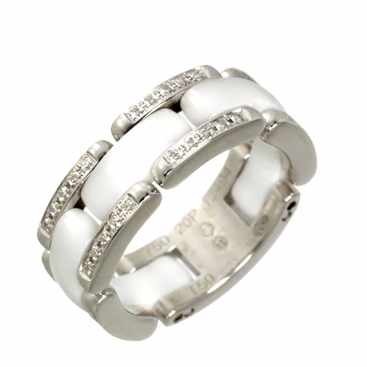 CHANEL ウルトラ #50 リング ダイヤ ミディアム K18 WG ホワイト セラミック 750 指輪 ULTRA Diamond Ring シャネル 90305554