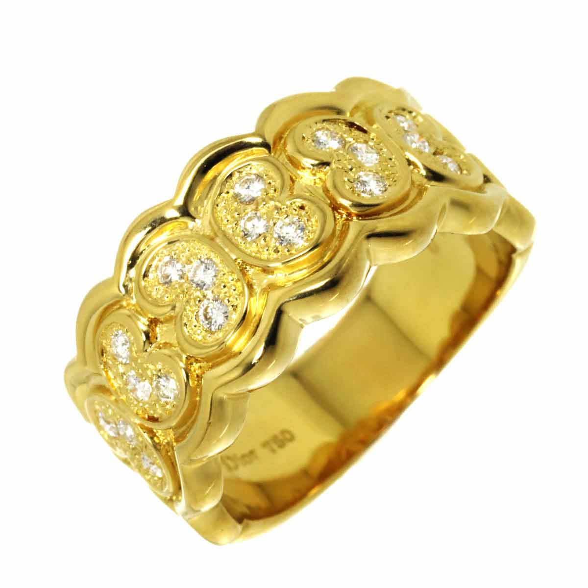 Dior 14号 リング ダイヤ K18 YG イエローゴールド 750 指輪 Diamond Ring ディオール 90305980