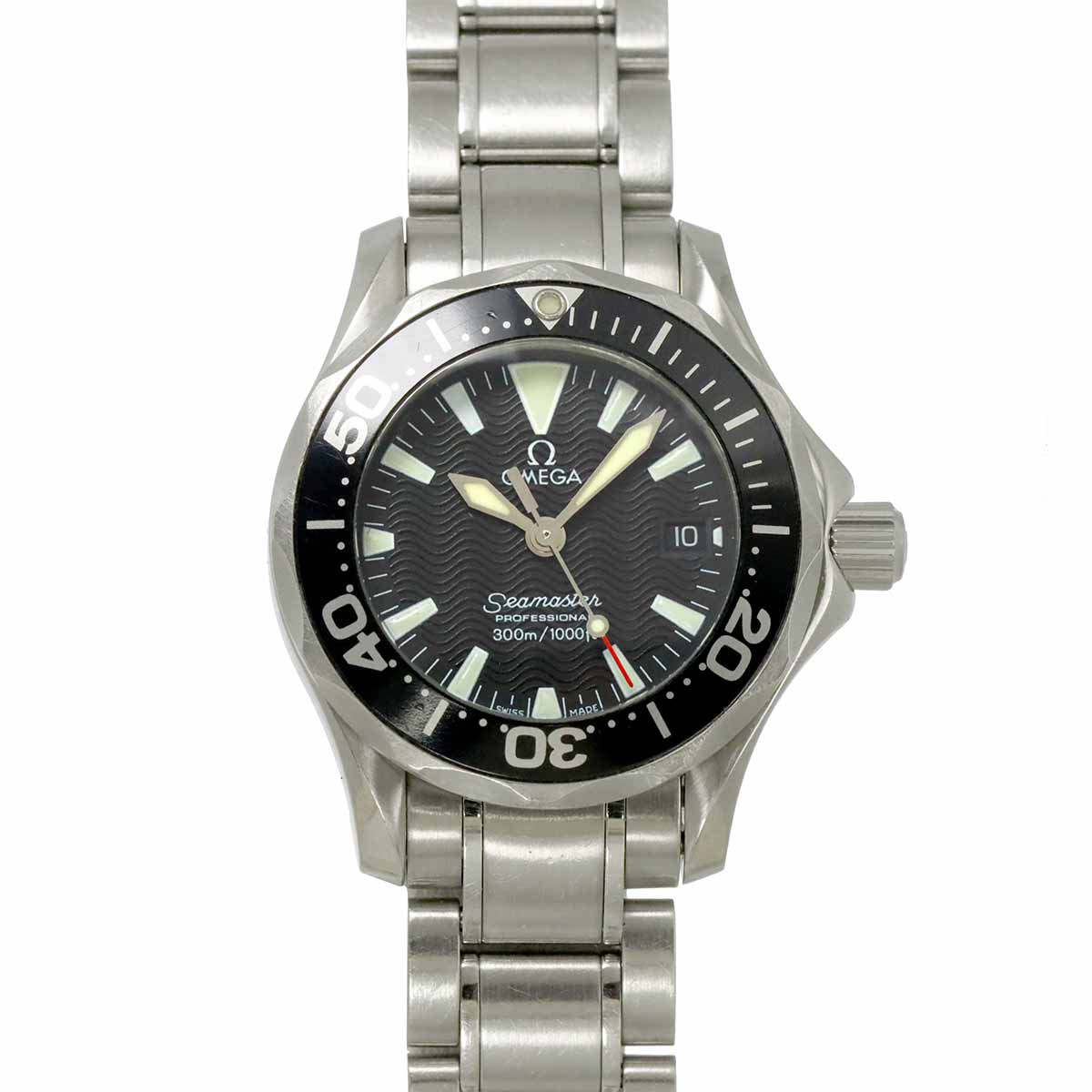 OMEGA シーマスター プロフェッショナル 2282 50 レディース 腕時計 デイト ブラック クォーツ ウォッチ Seamaster オメガ 90305293