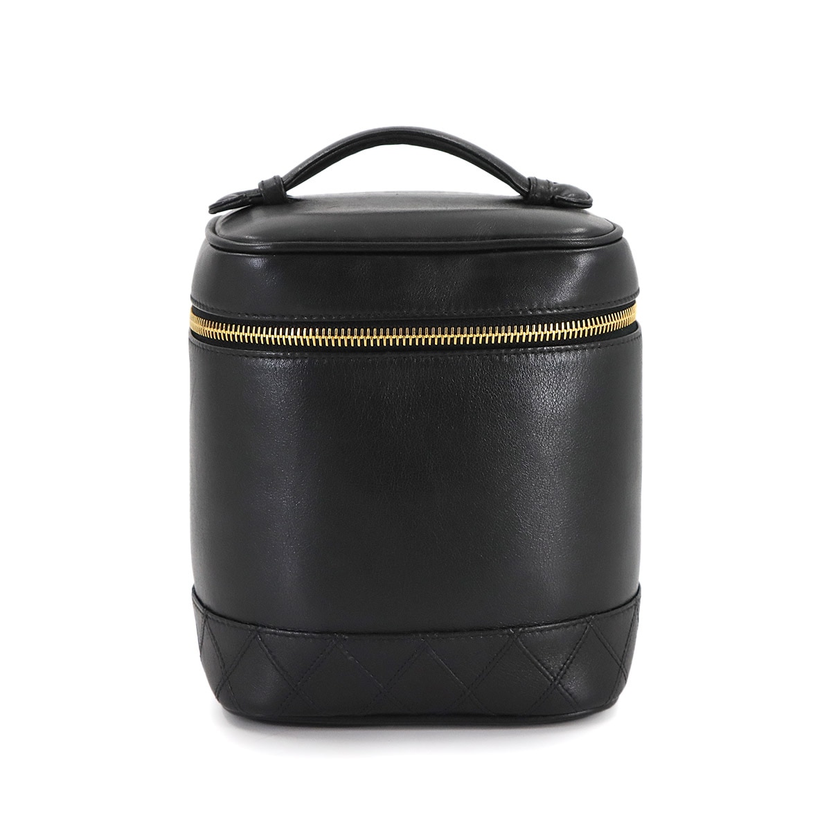 CHANEL ウッド バニティ ハンド バッグ ウッド レザー ブラウン