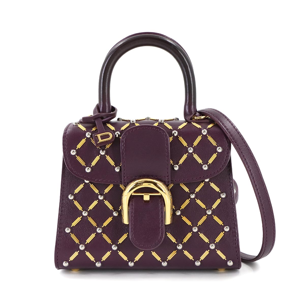 MARNI ミュゼオ ナノ 2way トート ショルダー バッグ レザー パープル