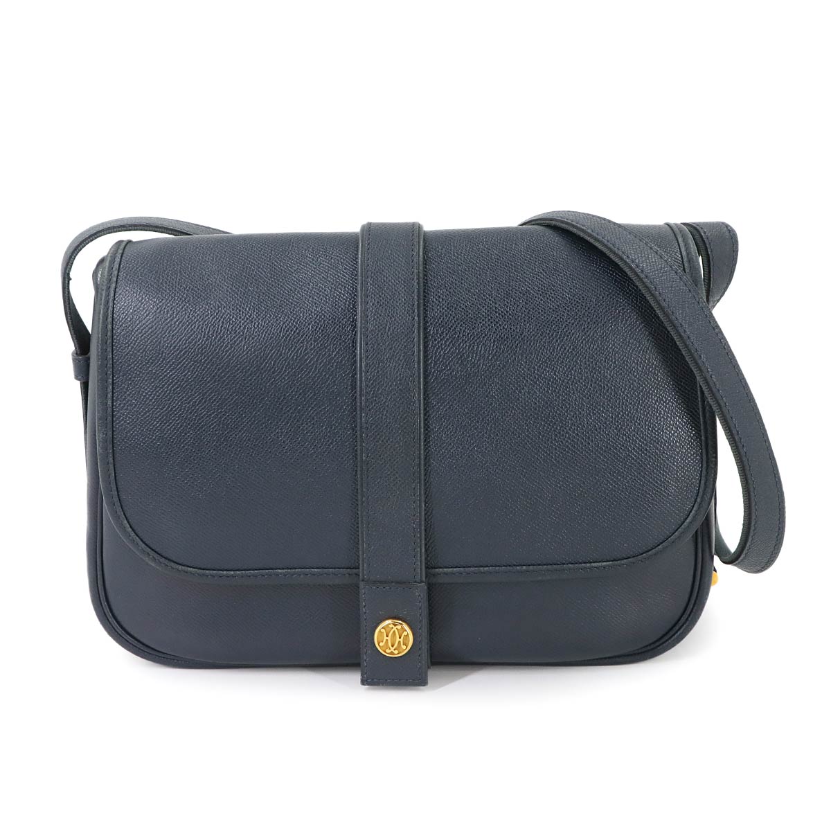 HERMES ヌメア ショルダー バッグ クシュベル エプソン ネイビー 〇X刻印 1994年製 ヴィンテージ ゴールド 金具 Numea Shoulder Bag エルメス 90306486