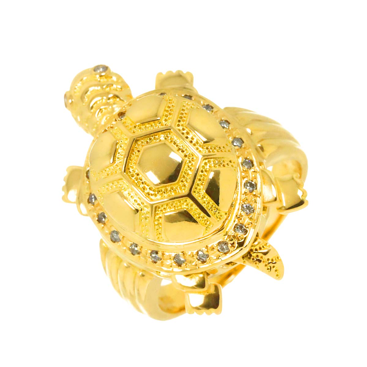 リング 12.5号 ダイヤ 0.15ct K18 YG イエローゴールド 750 指輪 Diamond Ring 90303649