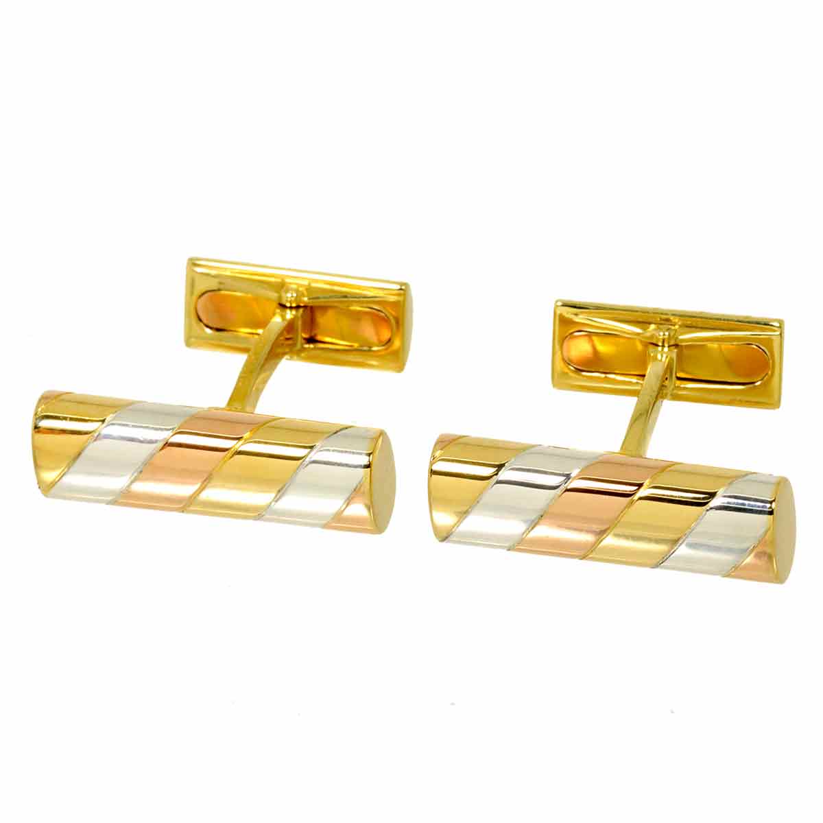 Van Cleef & Arpels カフス K18 YG WG PG スリーゴールド 3カラー 750 Cuff Links ヴァンクリーフ & アーペル 90305074