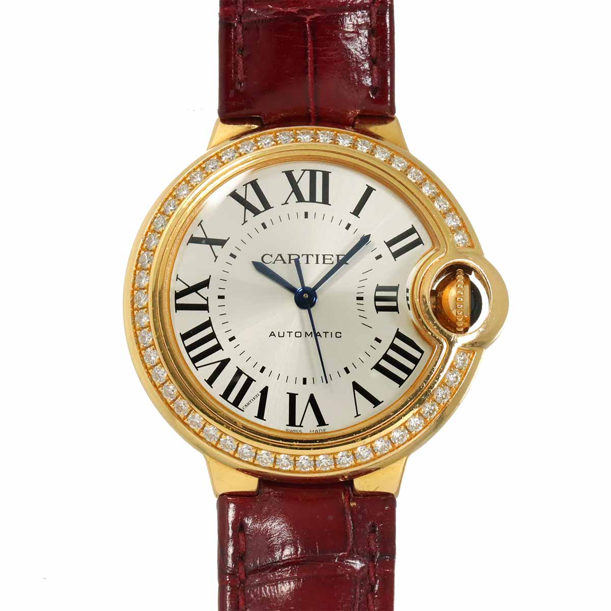 Cartier バロンブルー WJBB0033 レディース 腕時計 ダイヤベゼル シルバー K18YG イエローゴールド オートマ 自動巻き ウォッチ Ballon Bleu カルティエ 90297130