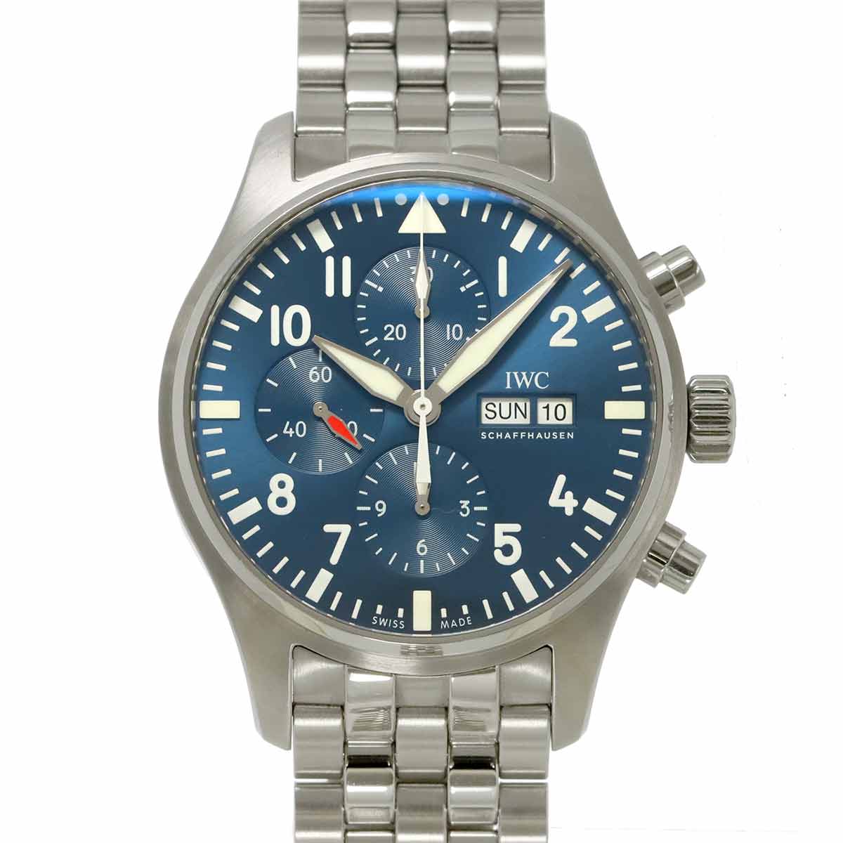 IWC パイロットウォッチ クロノグラフ プティプランス IW377717 メンズ 腕時計 デイデイト ブルー オートマ 自動巻き インターナショナル ウォッチ カンパニー Pilot Watch 90308035