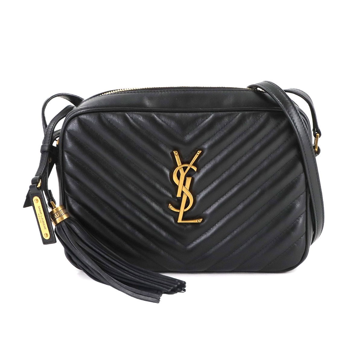 SAINT LAURENT ルー カメラ バッグ ショルダー バッグ レザー ブラック 574494 ゴールド 金具 Lou Camera Bag サンローラン 90306092